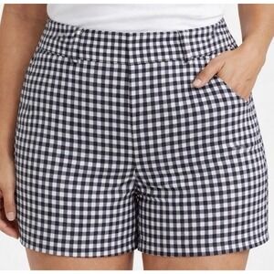 New Old Navy Pixie High Rise Shorts Womens Black White Gingham Stretch Preppy 18